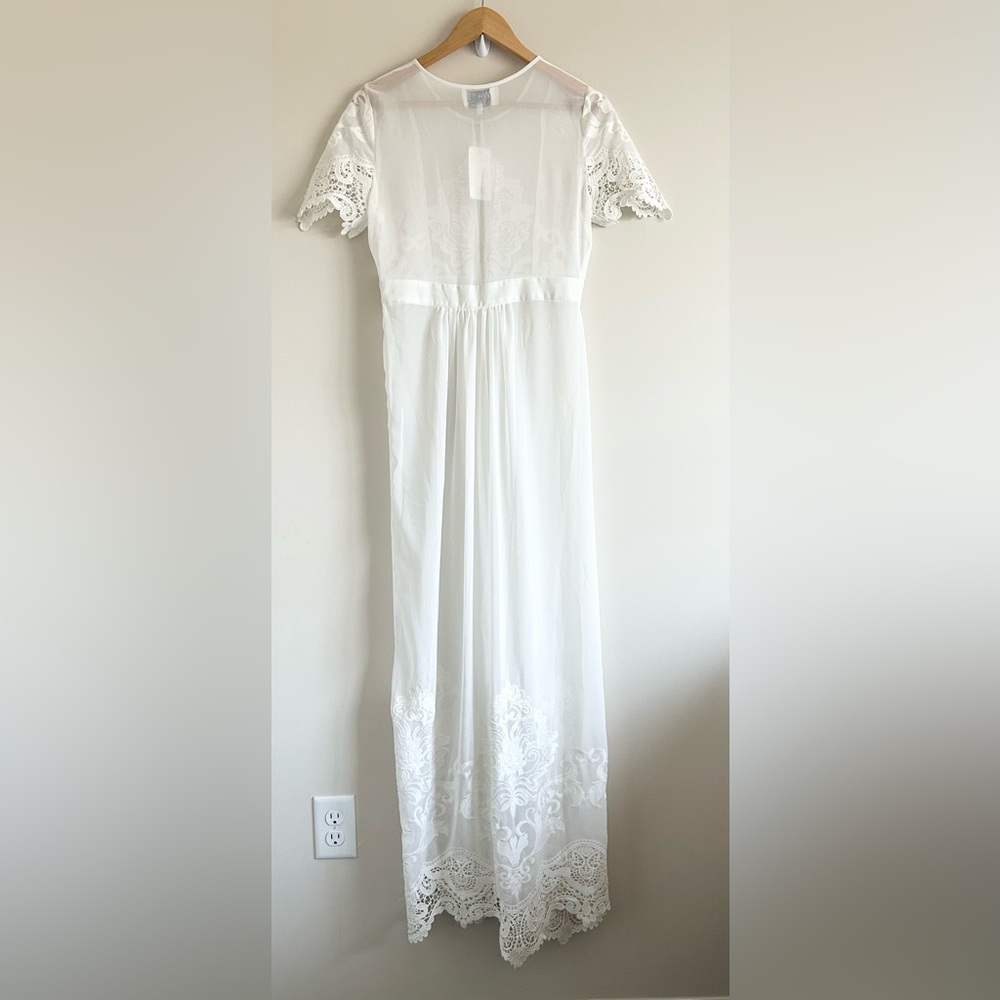 BHLDN White Sand Embroidered Lace Olivia Ethereal Robe Large - Picture 8 of 11